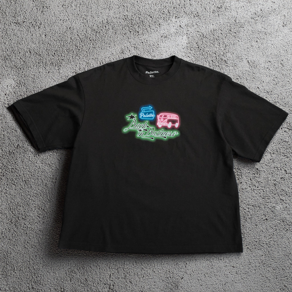BLACK BACK IN BUSINESS TEE